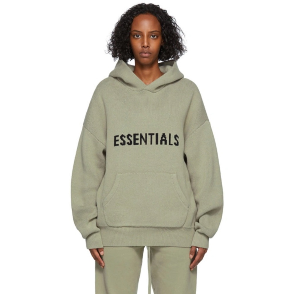 Essentials pistachio knit hoodie